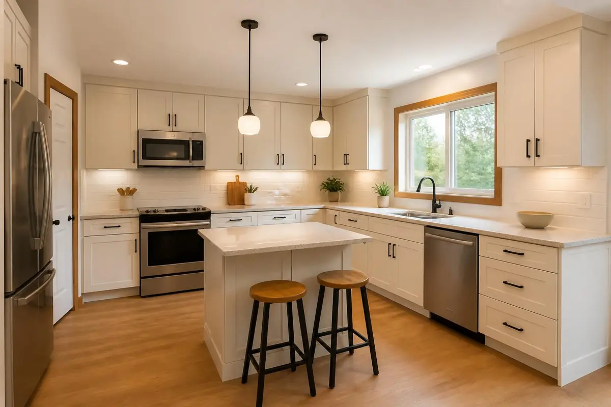 After: the same kitchen in the selected style